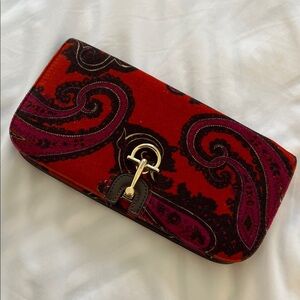 Velvet and leather clutch - TALBOT’S